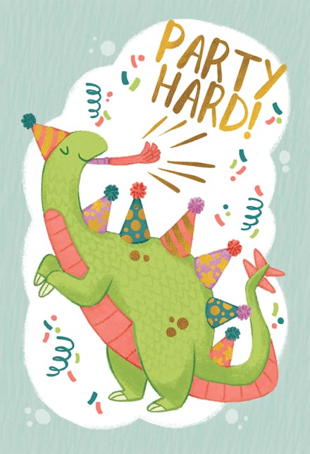 Party hard dino - Birthday Card