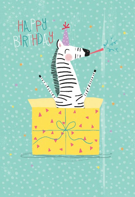 Party Like a Zebra - Birthday Card
