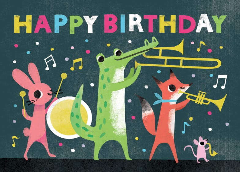 Party parade - happy birthday card