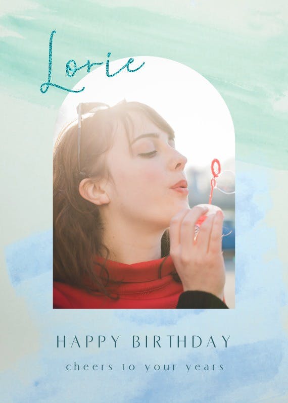 Pastel arch frame - happy birthday card