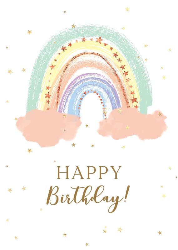 Pastel rainbow - birthday card