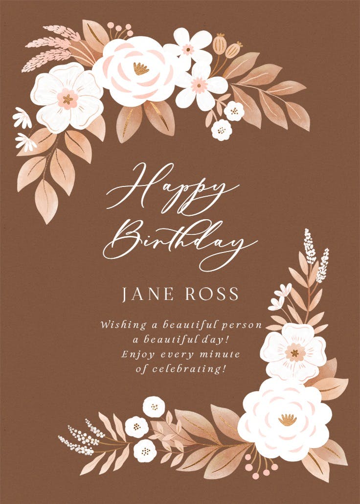 Peach peonies - birthday card