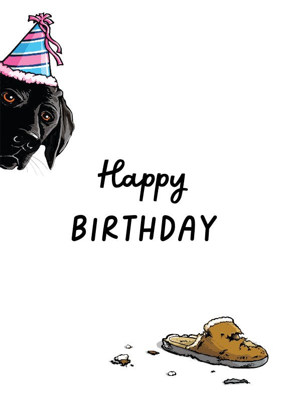 Peek a boo dog - happy birthday card