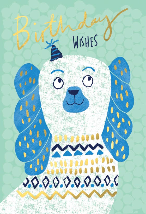 Perky pup - happy birthday card