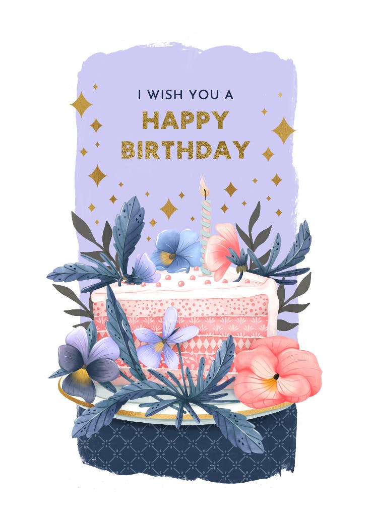 Petal party - happy birthday card