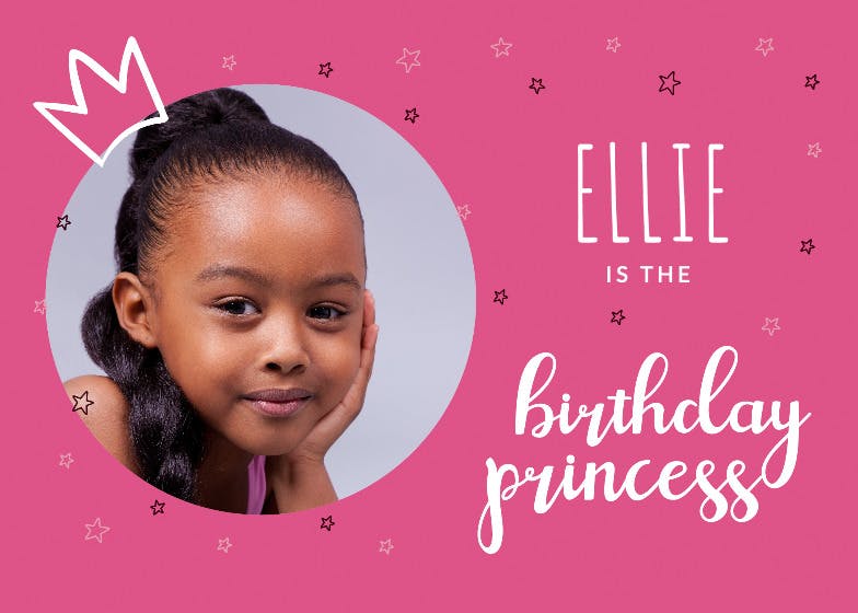 Photogenic princess - happy birthday card