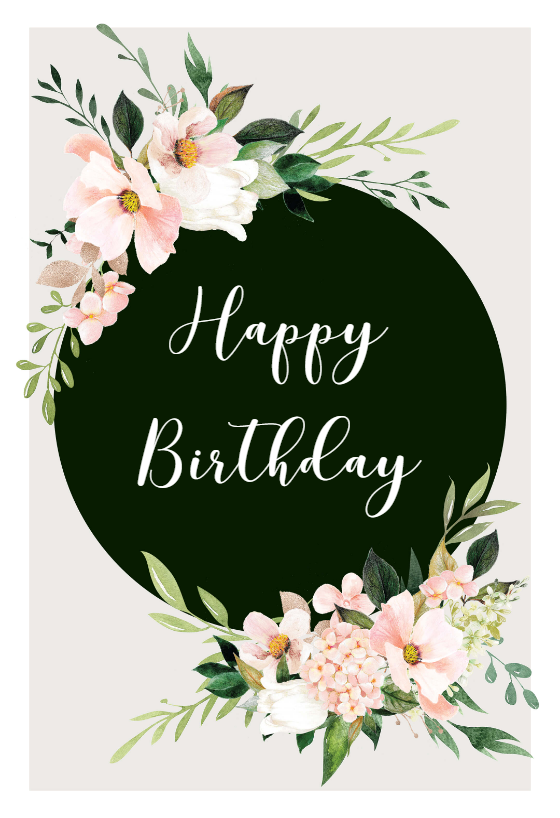 Elegant Botanical Wreath - Birthday Card | Greetings Island