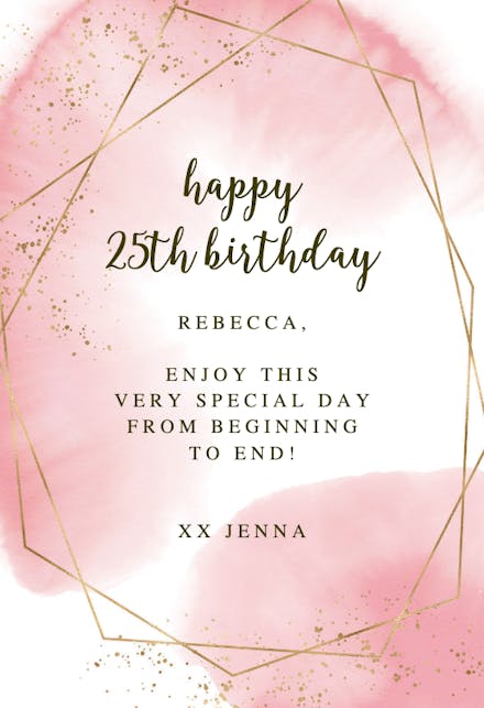 Pink Geo - Birthday Card