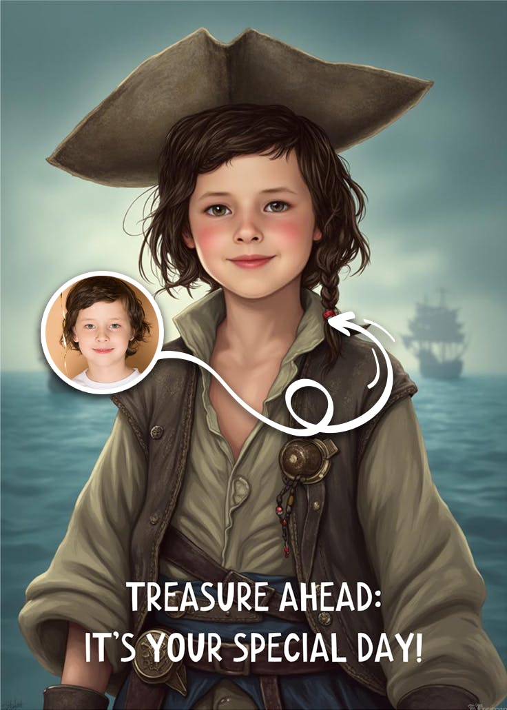 Pirate party - happy birthday card