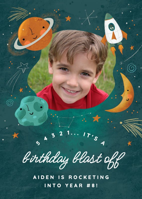 Planet person - happy birthday card