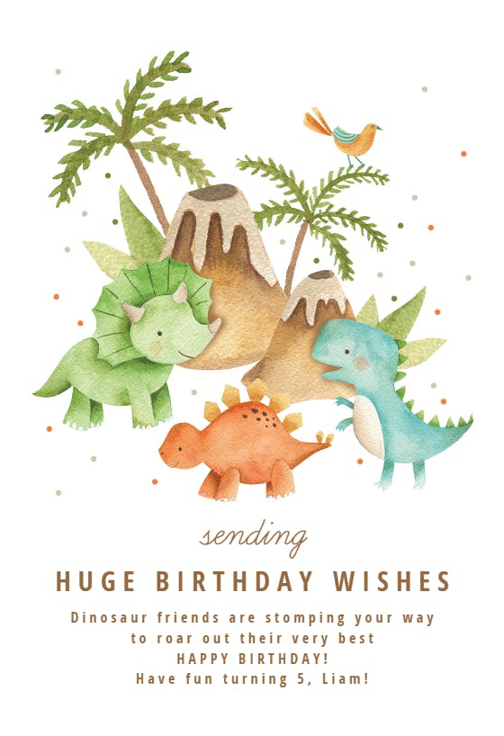 Prehistoric party - birthday card