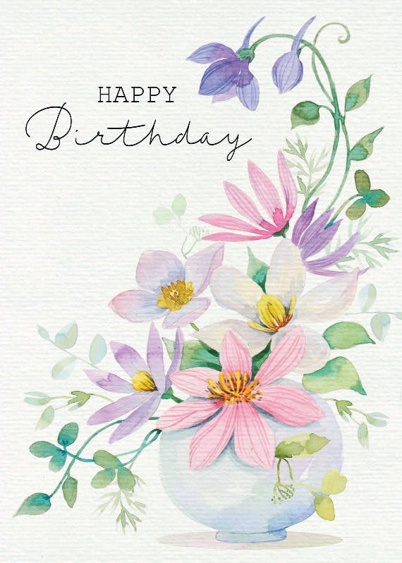 Pretty botanicals - happy birthday card