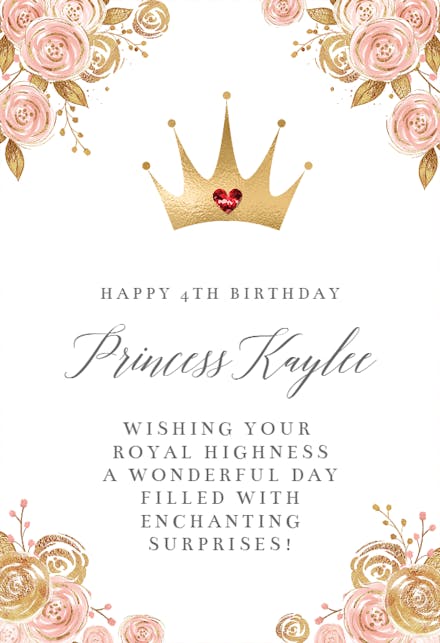 Pretty Princess - Birthday Card