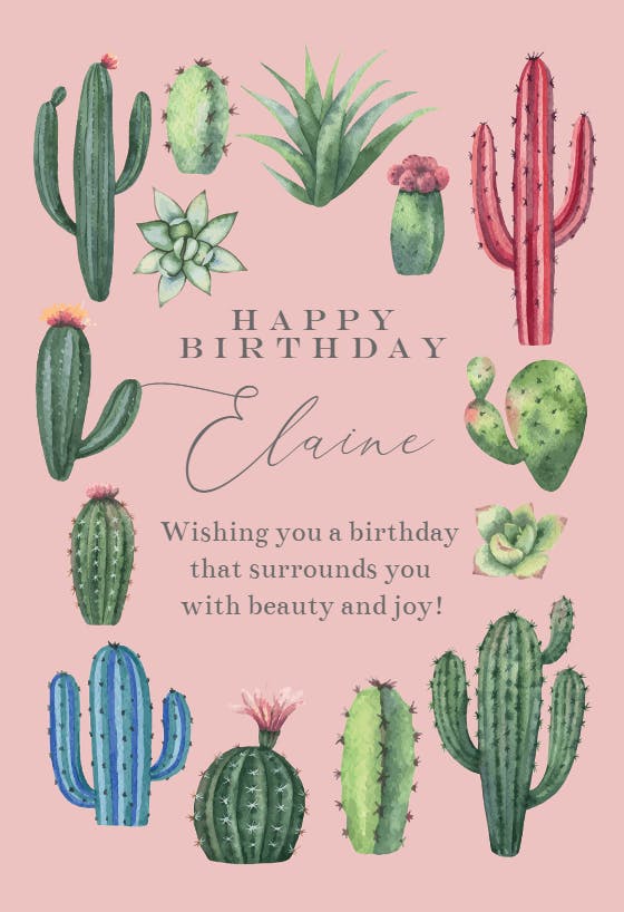 Prickly birthday wishes - birthday card