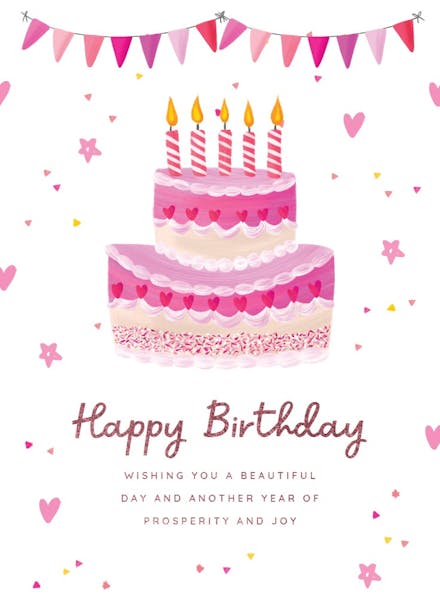 Punch pop cake - birthday card