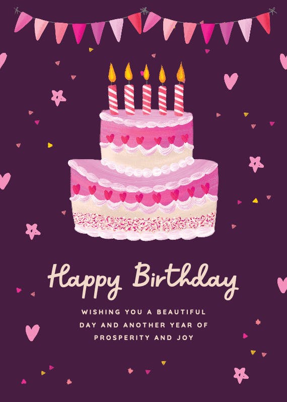Punch pop cake -  free birthday card