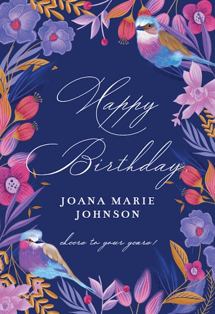 Purple Nature Frame - Birthday Card