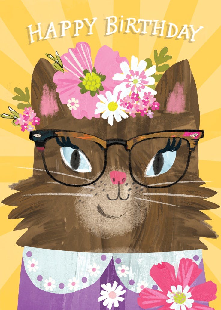 Purr-sistently fabulous - birthday card