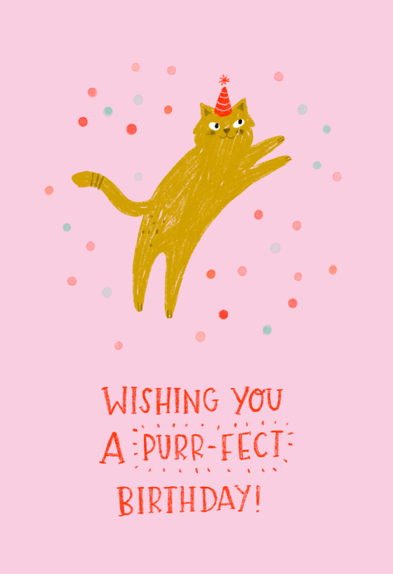 Purrfect birthday cat - Free Birthday Card | Greetings Island