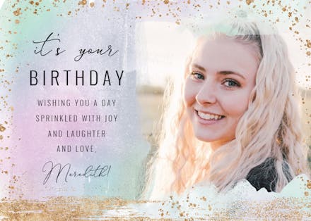 Rainbow Cameo - Birthday Card