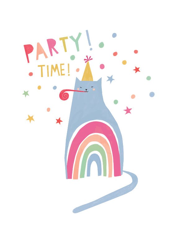 Rainbow cat -  tarjeta de cumpleaños gratis
