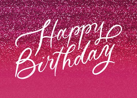 Rainbow glitter - birthday card