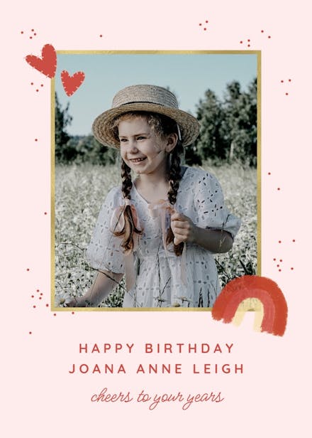 Rainbow in love - birthday card