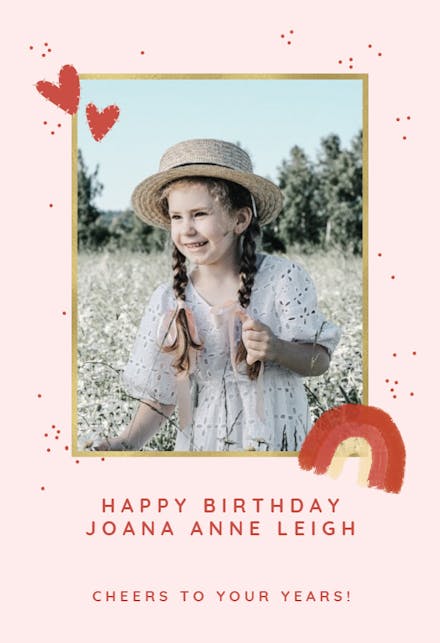 Rainbow in love - Birthday Card