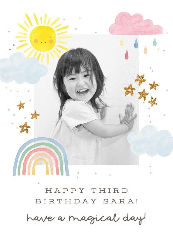 Rainbow magic - happy birthday card