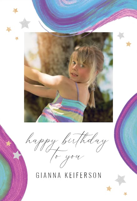 Rainbow Paint Brushes - Happy Birthday Card