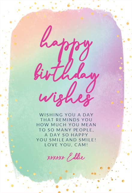 Rainbow Spatters - Birthday Card