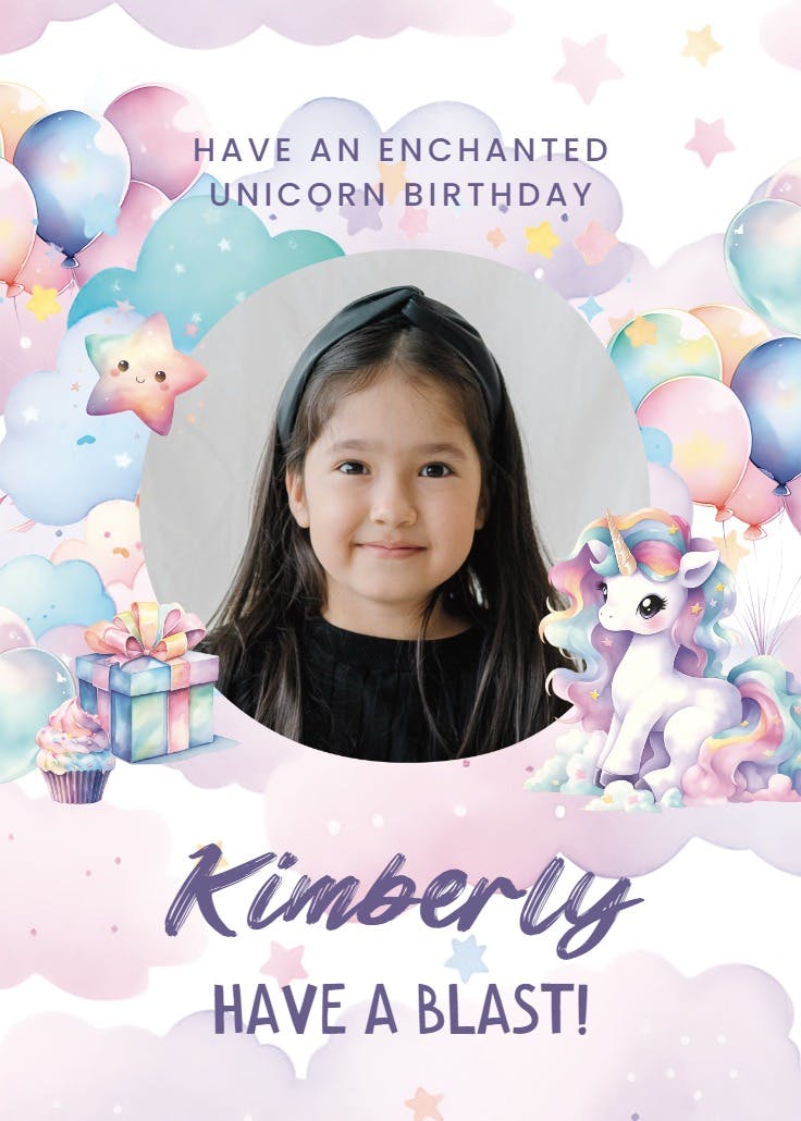 Rainbows and magic photo - birthday card