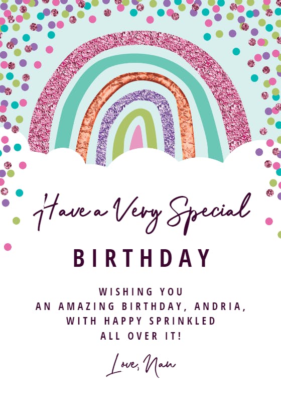 Remarkable rainbow -  free birthday card