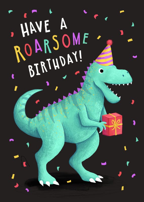 Rexcellent day - happy birthday card