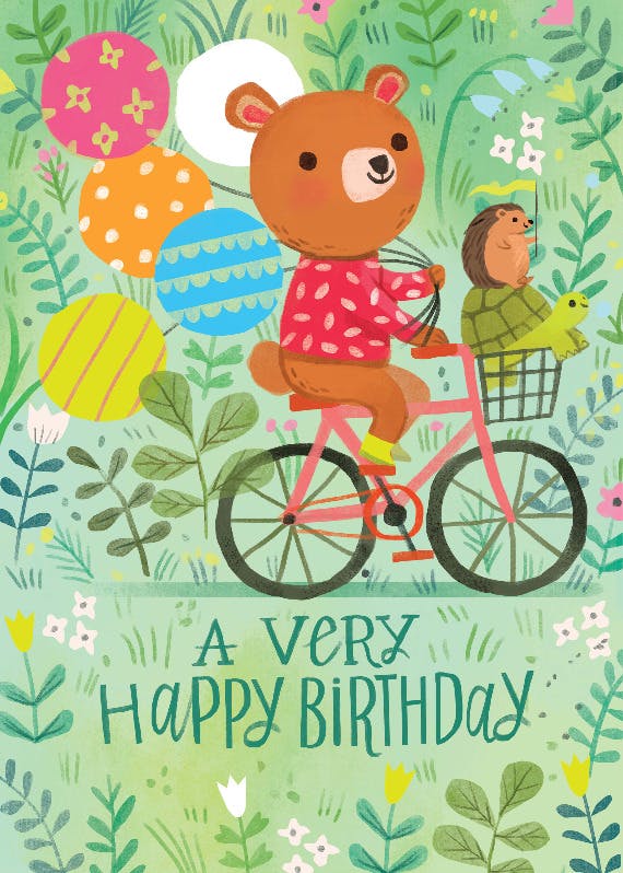 Riding in nature - birthday card