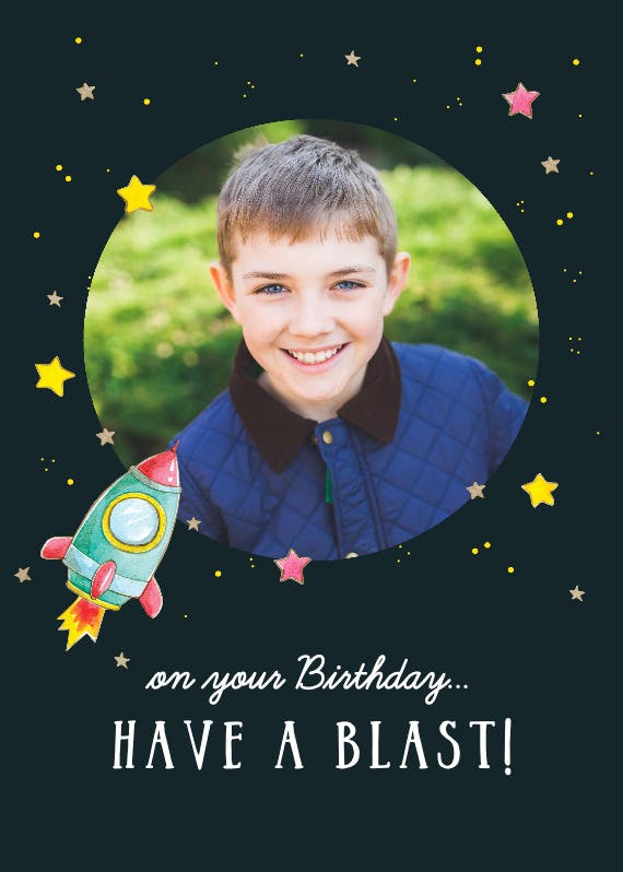 Rocket - happy birthday card