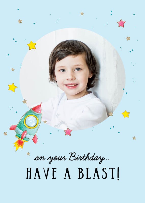 Rocket - birthday card