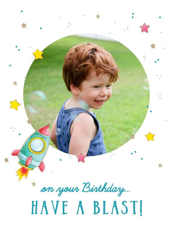 Rocket - happy birthday card