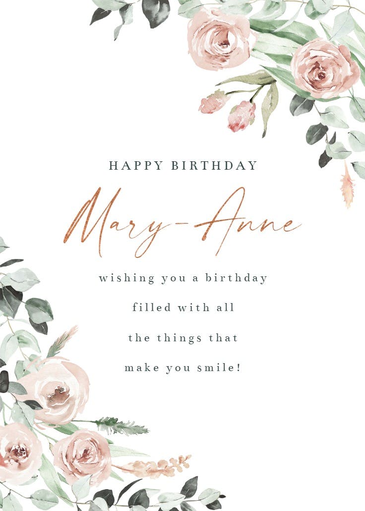 Rosey roses - happy birthday card