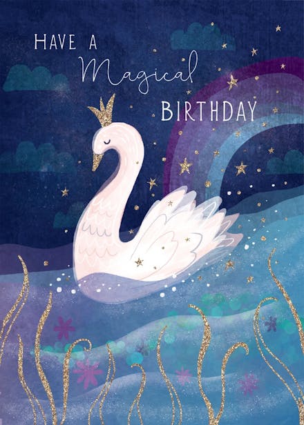 Royal swan - birthday card