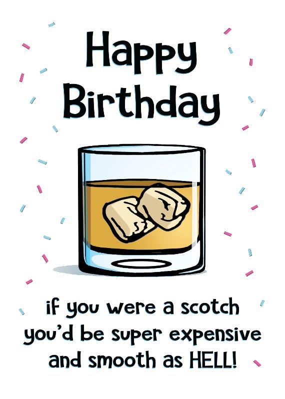 Scotch whiskey birthday - birthday card