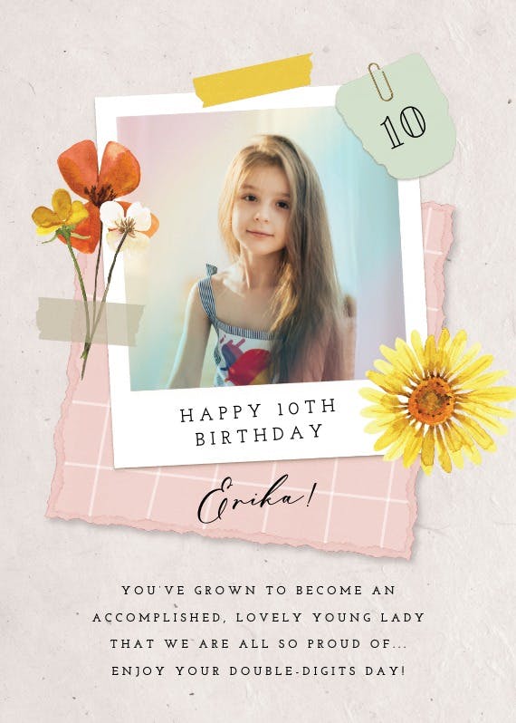 Scrapbook page - birthday card