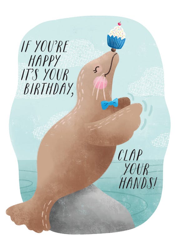 Sea lion - tarjeta de cumpleaños