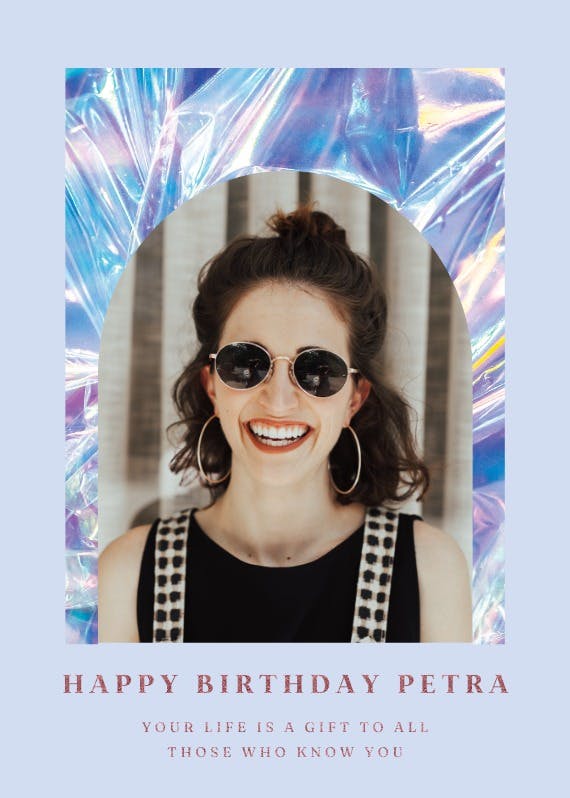 Shiny foil frame - birthday card