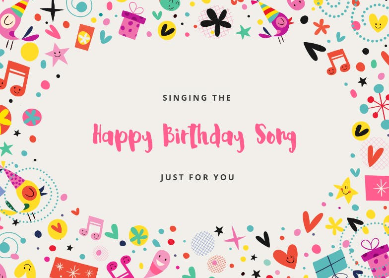 Singing solo - happy birthday card