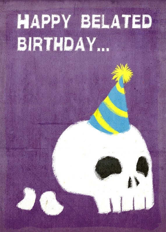 Skull - happy birthday card
