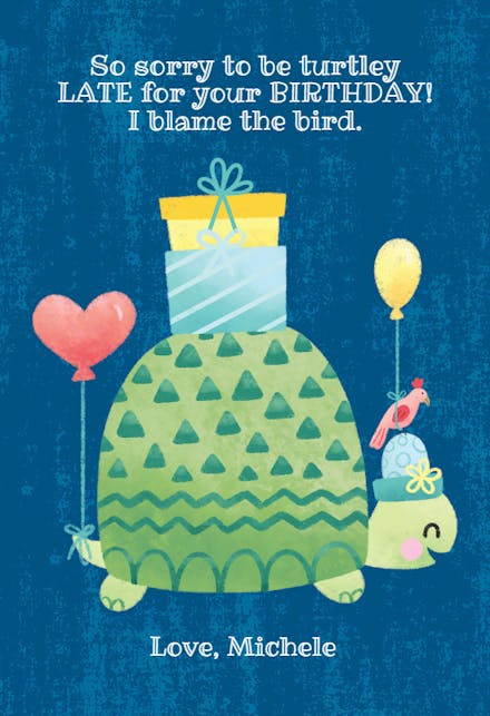 Slow Sorry - Birthday Card