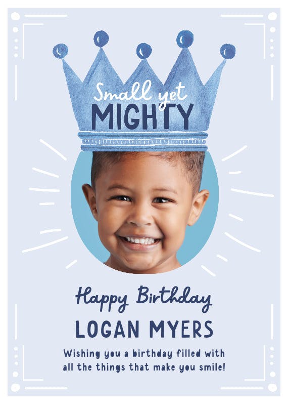 Small and mighty - happy birthday card