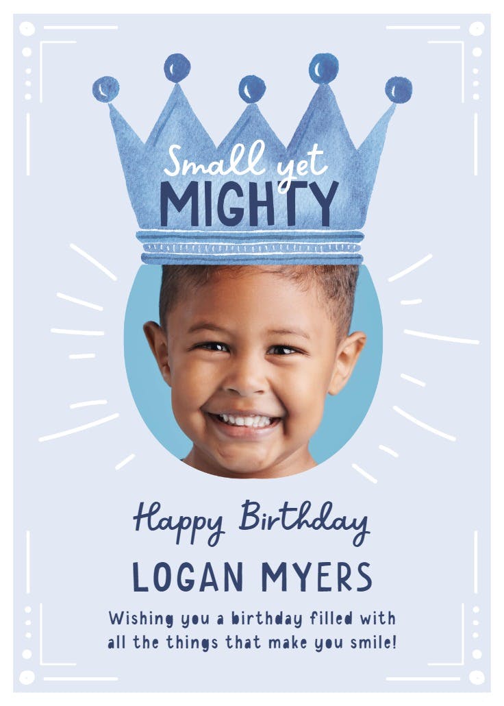 Small and mighty - happy birthday card