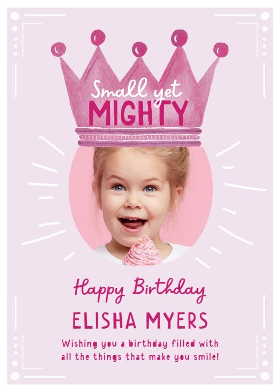 Small and mighty - happy birthday card